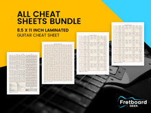 Load image into Gallery viewer, Fretboard Geek - 8.5 x 11&quot; Guitar Cheat Sheets - 4 in 1 Bundle
